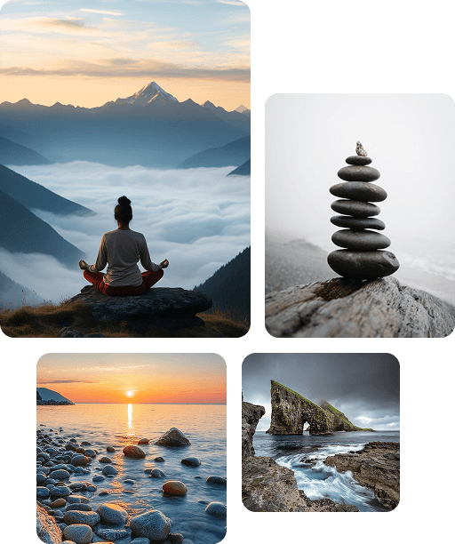 Serene mountain landscape at dusk